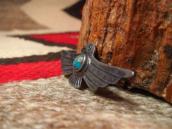 Antique Thunderbird Shape Stamped Silver Pin w/Gem TQ c.1930