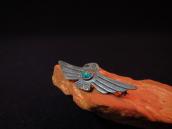 Antique Thunderbird Shape Stamped Silver Pin w/Gem TQ c.1930