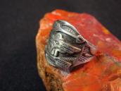 Antique Thunderbird & Arrows Applique Silver Ring  c.1930