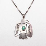 Antique UITA10 Thunderbird Shape Fob Necklace w/TQ  c.1930