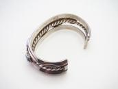 Vtg Navajo Hi-Grade No.8 Turquoise Row Cuff in Silver c.1955