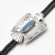 Atq Navajo T-bird Clasp Bolo w/Hi-Grade #8 Turquoise c.1945～