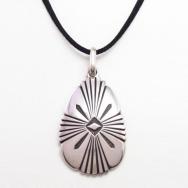 【Thomas Curtis】Navajo Cross Stamped Teardrop Fob Necklace