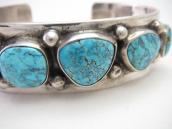 Vtg Pueblo or Navajo Gem Godber Turquoise Row Cuff  c.1955～