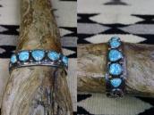 Vtg Pueblo or Navajo Gem Godber Turquoise Row Cuff  c.1955～