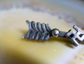 Antique Navajo Small Arrow & 卍 Shape Coin Silver Pin c.1930