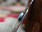 Atq Stamped Thunderbird Fob Necklace w/Turquoise c.1935～