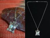 Atq Zuni or Navajo Turtle Top w/Turquoise Necklace  c.1930～