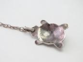 Atq Zuni or Navajo Turtle Top w/Turquoise Necklace  c.1930～