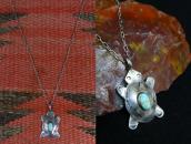 Atq Zuni or Navajo Turtle Top w/Turquoise Necklace  c.1930～
