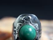 Atq Navajo T-bird Applique & 卍Stamped Cigar Band Ring c.1930