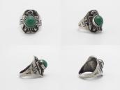 Atq Navajo T-bird Applique & 卍Stamped Cigar Band Ring c.1930