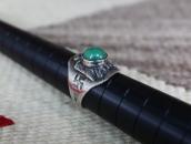Atq Navajo T-bird Applique & 卍Stamped Cigar Band Ring c.1930