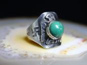 Atq Navajo T-bird Applique & 卍Stamped Cigar Band Ring c.1930