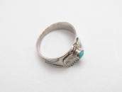 Atq Navajo T-bird Applique Silver Ring w/Turquoise c.1930～