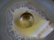 Atq Navajo T-bird Applique Silver Ring w/Turquoise c.1930～