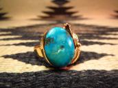 Vintage 14K Solid Gold Ring with Turquoise c.1960～