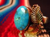 Vintage 14K Solid Gold Ring with Turquoise c.1960～