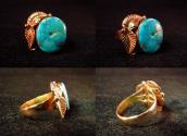 Vintage 14K Solid Gold Ring with Turquoise c.1960～