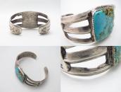 Antique Navajo T-birds Stamped Tufa Cast Silver Cuff c.1930～