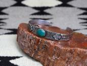 Atq Stamped T-birds Applique w/Green Turquoise Cuff  c.1930～