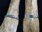 Atq Stamped T-birds Applique w/Green Turquoise Cuff  c.1930～