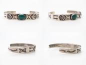 Atq Stamped T-birds Applique w/Green Turquoise Cuff  c.1930～