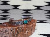 Atq Stamped T-birds Applique w/Green Turquoise Cuff  c.1930～