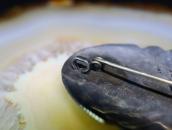 Atq Navajo Stamped Ingot Slv Pin&Top w/Gem Turquoise c.1940～