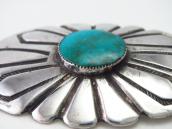 Atq Navajo Stamped Ingot Slv Pin&Top w/Gem Turquoise c.1940～