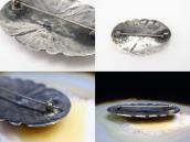 Atq Navajo Stamped Ingot Slv Pin&Top w/Gem Turquoise c.1940～