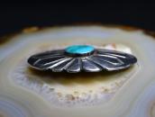 Atq Navajo Stamped Ingot Slv Pin&Top w/Gem Turquoise c.1940～