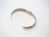 Atq Stamped Arrows Applique Cuff w/Green Turquoise  c.1930～