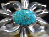 Vintage Navajo Casted Silver Cuff w/Gem Turquoise c.1950～