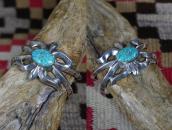 Vintage Navajo Casted Silver Cuff w/Gem Turquoise c.1950～