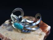 Vintage Navajo Casted Silver Cuff w/Gem Turquoise c.1950～