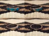 Vintage Zuni Morenci Turquoise Inlay Silver Ring  c.1950～