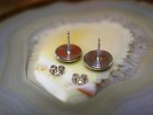 Old Navajo/Pueblo Round Turquoise Pierced Earrings c.1970～