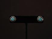 Old Navajo/Pueblo Round Turquoise Pierced Earrings c.1970～