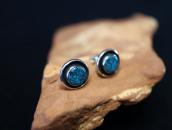 Old Navajo/Pueblo Round Turquoise Pierced Earrings c.1970～