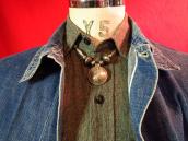 Vintage Indian Silver Bead Necklace w/Liberty Coin