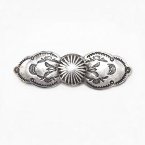 Antique Navajo Repoused & Stamped Ingot Silver Pin  c.1935～