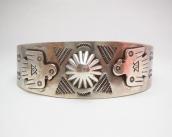 Antique Thunderbird Patched & Stamped Cuff Bracelet  c.1940
