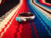 OLD PAWN Silver Ring with Gem Turquoise