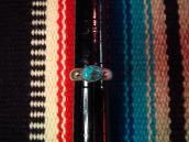 OLD PAWN Silver Ring with Gem Turquoise
