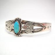 Antique Two Thunderbird Patched Cuff Bracelet w/TQ  c.1930～