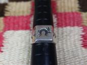 Vtg Hopi/Navajo Rabbit Overlay Seal Ring in Silver  c.1950