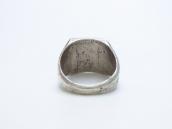 Vtg Hopi/Navajo Rabbit Overlay Seal Ring in Silver  c.1950