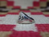 Vtg Hopi/Navajo Rabbit Overlay Seal Ring in Silver  c.1950