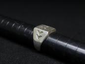 Vtg Hopi/Navajo Rabbit Overlay Seal Ring in Silver  c.1950